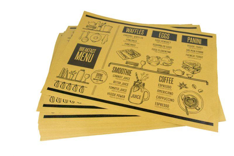 Stampa tovagliette per ristorante personalizzate